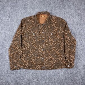 Scully Leopard Print Trucker Jacket Women S Brown Cotton Blend